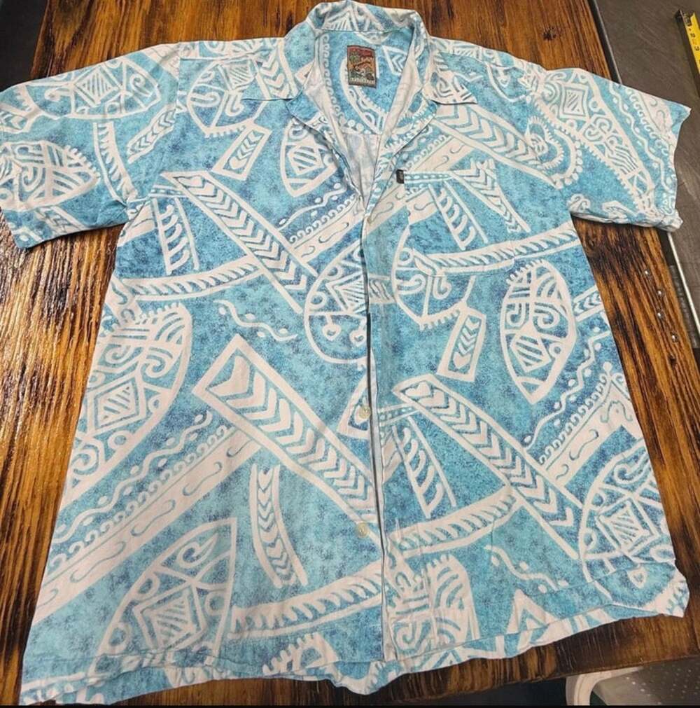 Pineapple Connection Hawaiian Shirt Blue White Abstract